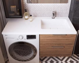 Раковина для ванної Snail Аляска R 120х50 см ливарний мармур білий 167R