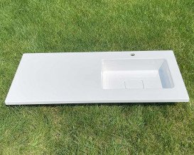 Раковина для ванної Snail Аляска R 120х50 см ливарний мармур білий 167R