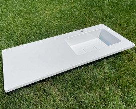 Раковина для ванної Snail Аляска R 120х50 см ливарний мармур білий 167R