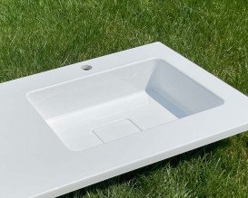 Раковина для ванної Snail Аляска R 120х50 см ливарний мармур білий 167R