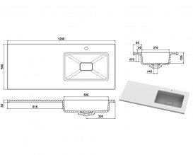 Раковина для ванної Snail Аляска R 120х50 см ливарний мармур білий 167R