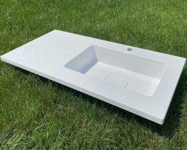 Раковина для ванной Snail Ария R 100х50 см литьевой мрамор белый 166R