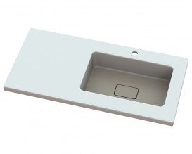 Раковина для ванной Snail Ария R 100х50 см литьевой мрамор белый 166R