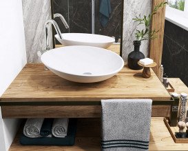 Раковина для ванної Snail Лотос 50,8х40,5 см ливарний мармур білий 173