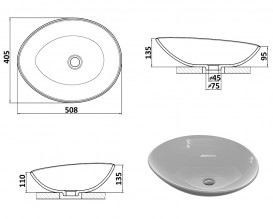 Раковина для ванной Snail Лотос 50,8х40,5 см литьевой мрамор белый 173