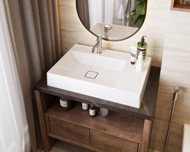 Раковина для ванної Snail Німфа 70х50 см ливарний мармур білий 160