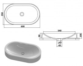 Раковина для ванної Snail Олімпія 60х35 см ливарний мармур білий 150
