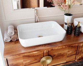 Раковина для ванной Snail Тифани 54х38 см литьевой мрамор белый 176