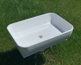 Раковина для ванной Snail Тифани 54х38 см литьевой мрамор белый 176