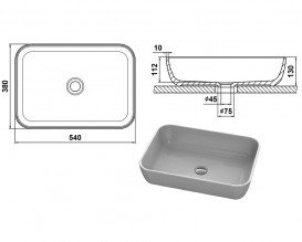 Раковина для ванной Snail Тифани 54х38 см литьевой мрамор белый 176