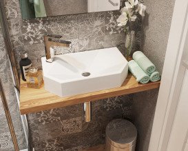 Раковина для ванної Snail Тритон L 45х26 см ливарний мармур білий 158L