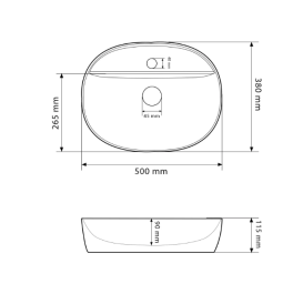 Раковина для ванной VBI AGORDO M 50x38 см керамика белый VBI-014904