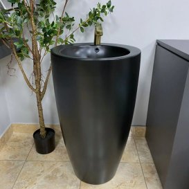 Раковина для ванной VBI AGROPOLI 49x50 см напольный керамика черный матовый VBI-019004