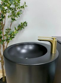 Раковина для ванной VBI AGROPOLI 49x50 см напольный керамика черный матовый VBI-019004