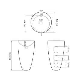 Раковина для ванной VBI AGROPOLI 49x50 см напольный керамика черный матовый VBI-019004