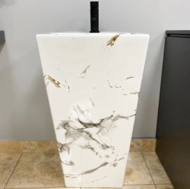 Раковина для ванной VBI ALATRI CARRARA 44x38 см керамика мрамор VBI-019014