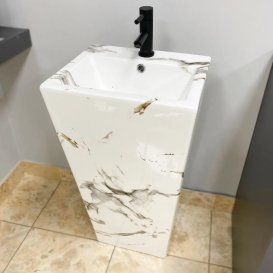 Раковина для ванной VBI ALATRI CARRARA 44x38 см керамика мрамор VBI-019014