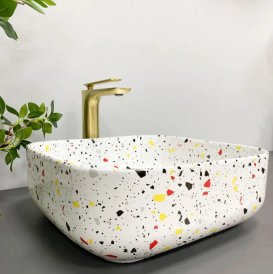 Раковина для ванной VBI ALGHERO S 37,5x37,5 см керамика узор глянцевый VBI-013302