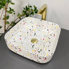 Раковина для ванной VBI ALGHERO S 37,5x37,5 см керамика узор глянцевый VBI-013302