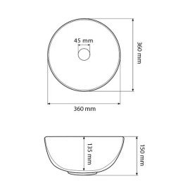 Раковина для ванной VBI Amalfi  ⌀36 см керамика белый глянцевый VBI-013402
