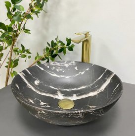 Раковина для ванної кімнати VBI AMALFI 39x39 см кераміка чорний онікс матовий VBI-013403