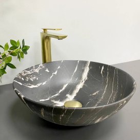 Раковина для ванної кімнати VBI AMALFI 39x39 см кераміка чорний онікс матовий VBI-013403