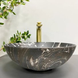 Раковина для ванної кімнати VBI AMALFI 39x39 см кераміка чорний онікс матовий VBI-013403