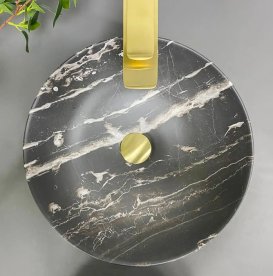 Раковина для ванної кімнати VBI AMALFI 39x39 см кераміка чорний онікс матовий VBI-013403