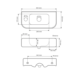 Раковина для ванної кімнати VBI APRILIA R 50,5x22 см кераміка білий VBI-015607