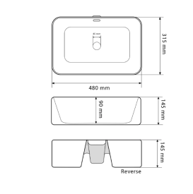 Раковина для ванної кімнати VBI ARABBA 48x31,5 см кераміка білий VBI-013501