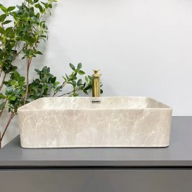 Раковина для ванної кімнати VBI ARABBA M 56x34,5 см кераміка бежевий камінь матовий VBI-013504