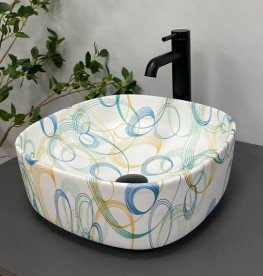 Раковина для ванной VBI Arezzo 37,5х37,5 см керамика abstract matt VBI-013203