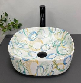 Раковина для ванной VBI Arezzo 37,5х37,5 см керамика abstract matt VBI-013203