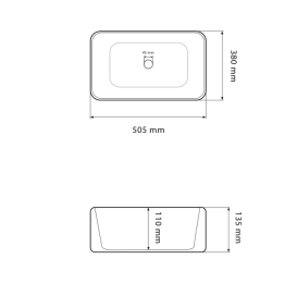 Раковина для ванної кімнати VBI ATRANI 50,5x38 см кераміка димчатий синій VBI-013602