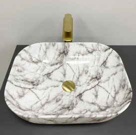 Раковина для ванной VBI Bergamo 50х40 см керамика Black Stains Glossy VBI-012503