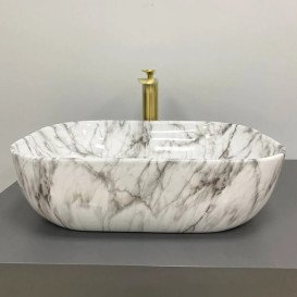 Раковина для ванной VBI Bergamo 50х40 см керамика Black Stains Glossy VBI-012503