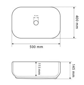Раковина для ванной VBI Bergamo 50х40 см керамика Black Stains Glossy VBI-012503