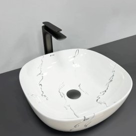 Раковина для ванной VBI BERGAMO S MARMO GLOSSY 42x41,5 см керамика мрамор VBI-012502