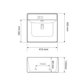 Раковина для ванної кімнати VBI BITONTO S 41x42 см кераміка білий VBI-015702