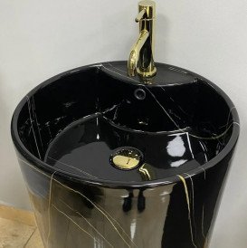 Раковина для ванной VBI Bolonia напольная 47х46,5 см керамика черный мрамор VBI-019026