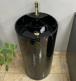 Раковина для ванной VBI Bolonia напольная 47х46,5 см керамика черный мрамор VBI-019026