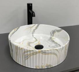 Раковина для ванной VBI Brindisi M ⌀40 см керамика Stains Glossy VBI-014103