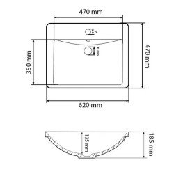 Раковина для ванної кімнати VBI Busso 62×47 см кераміка білий VBI-018045