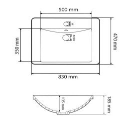 Раковина для ванної кімнати VBI Busso 83×47 см кераміка білий VBI-018046