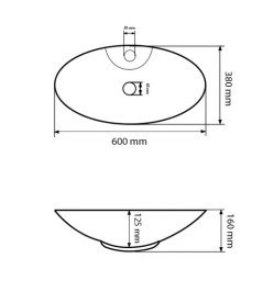Раковина для ванної VBI Carovilli 60х38 см кераміка білий VBI-015504