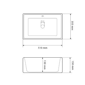 Раковина для ванної кімнати VBI CASTELLO 51x35,5 см кераміка білий VBI-012901