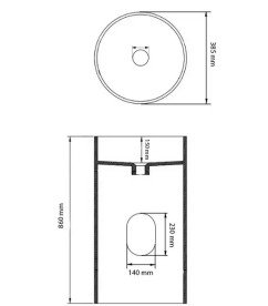 Раковина для ванной VBI Catania напольная ⌀38,5 см конгломерат черный матовый VBI-019021