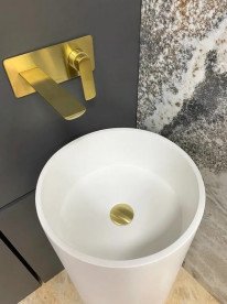 Раковина для ванной VBI Catania напольная ⌀38,5 см конгломерат белый матовый VBI-019020