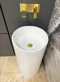 Раковина для ванної VBI Catania ⌀38,5 см конгломерат білий матовий VBI-019020