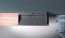 Раковина для ванной VBI Este 100х46 см искусственый камень черный VBI-019923